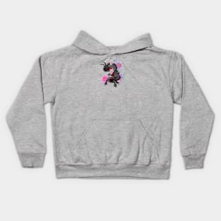 Dragon with lotus flower Kids Hoodie